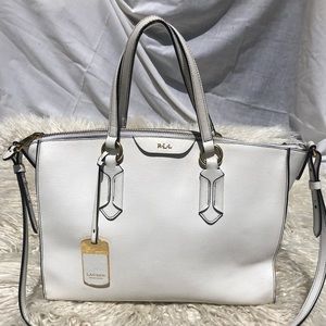 Ralph Lauren White Leather Crossbody Bag